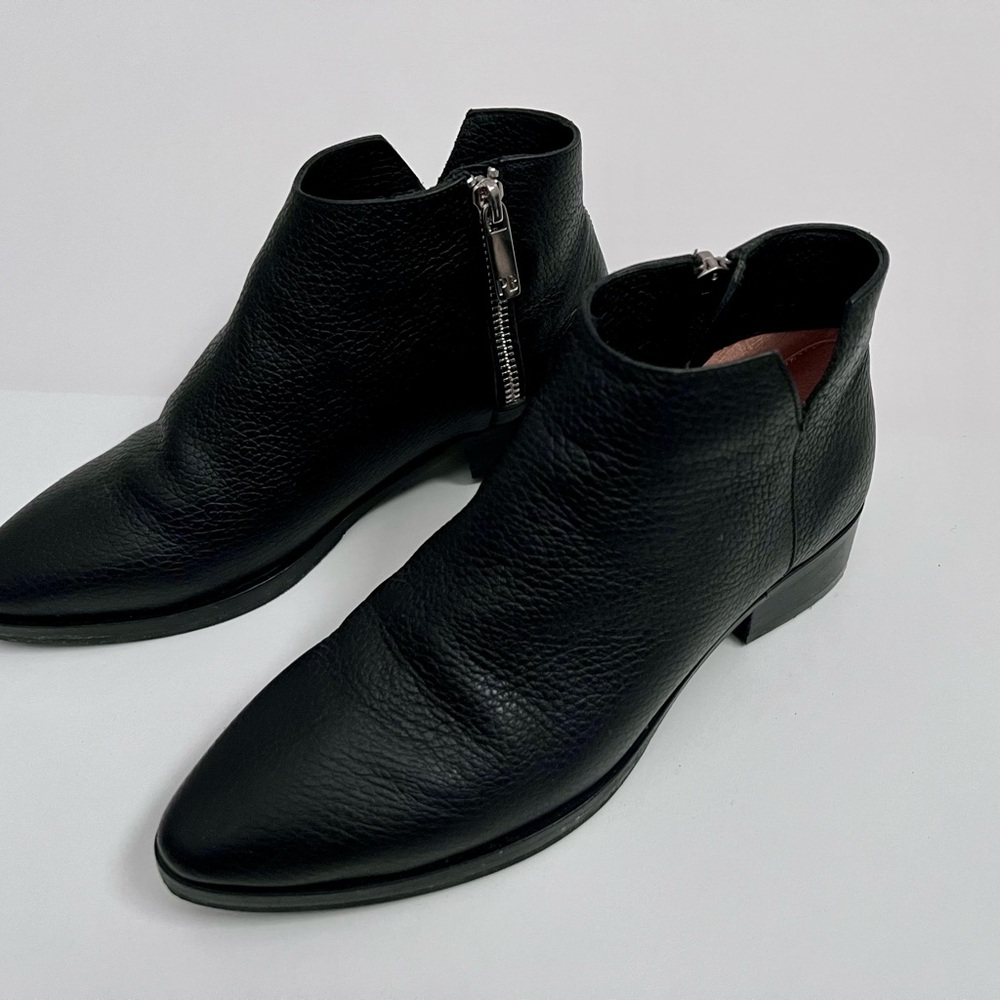 Poppy Barley black leather ankle boots